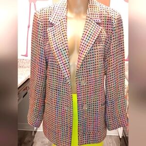 Y2K Barraza Vintage Confetti Tweed Blazer Jacket 10